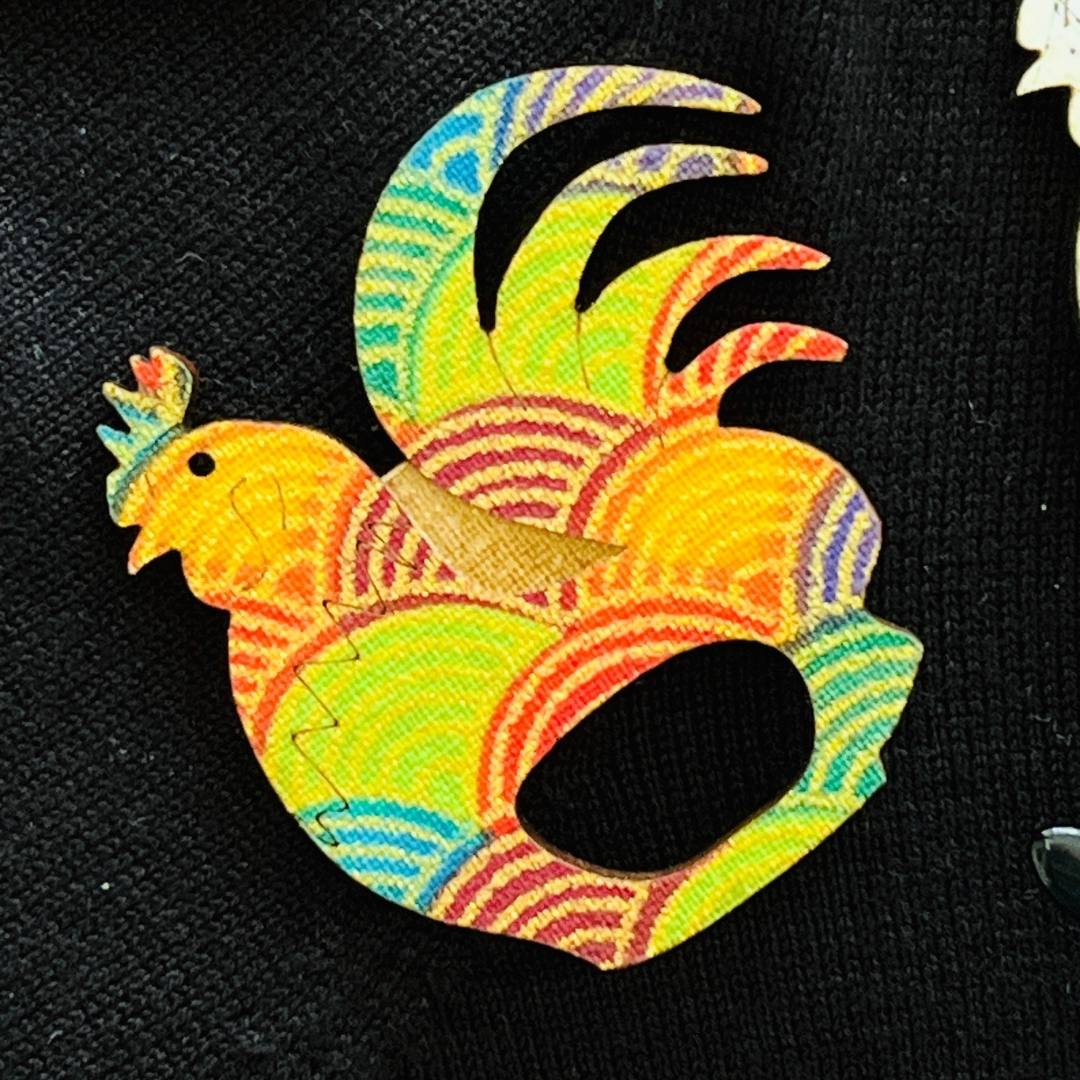 Rooster Glasses Brooch (5 Colors)