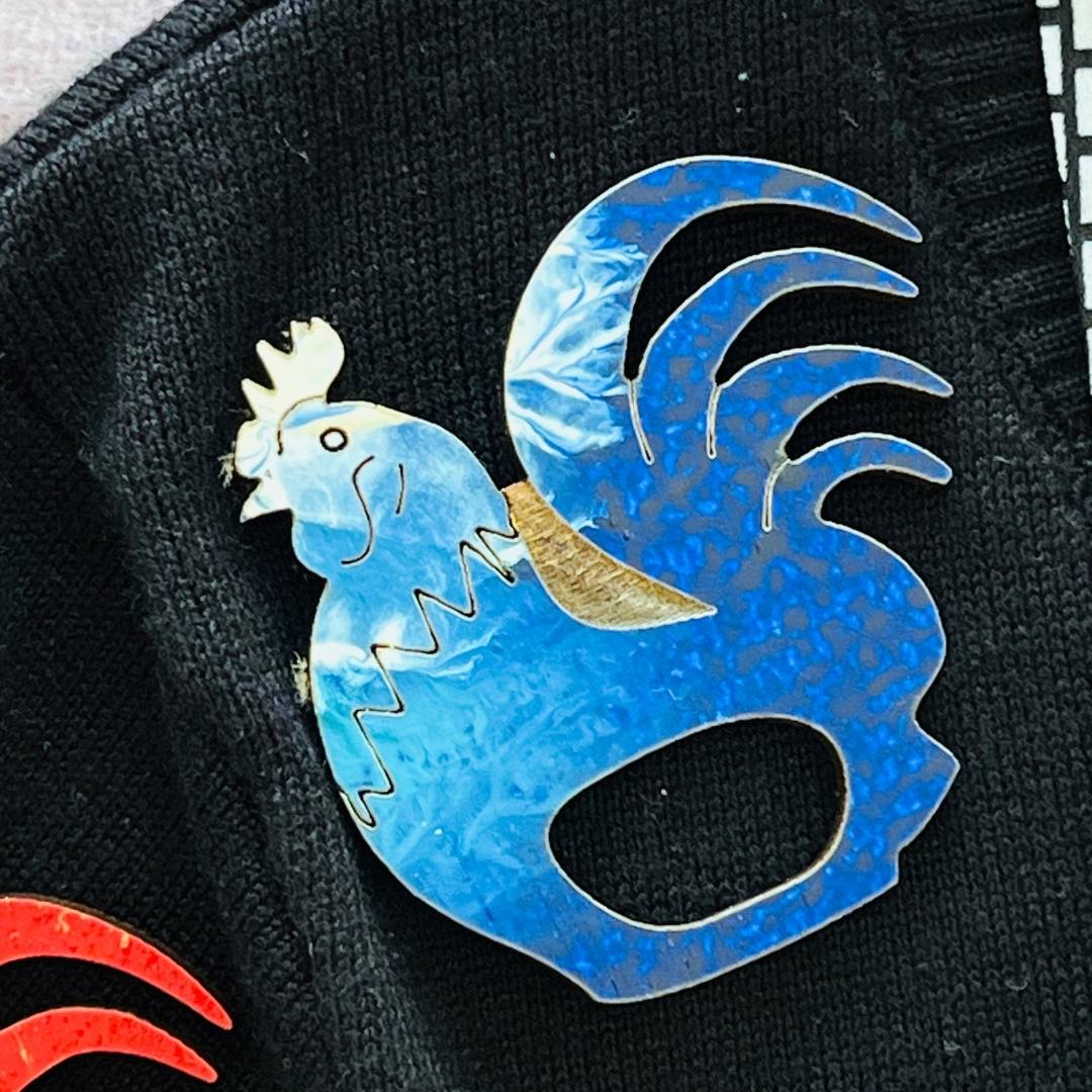 Rooster Glasses Brooch (5 Colors)