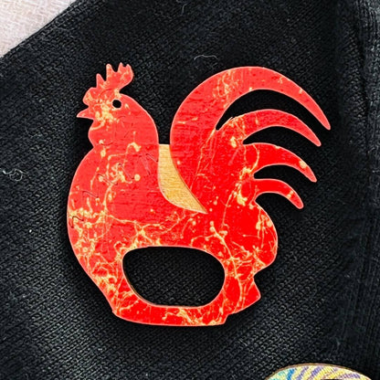 Rooster Glasses Brooch (5 Colors)