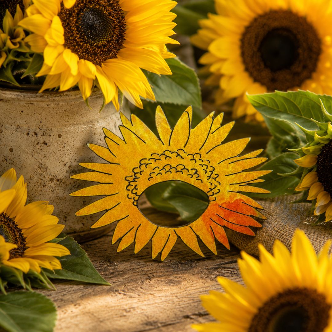 Sunflower Glasses Brooch