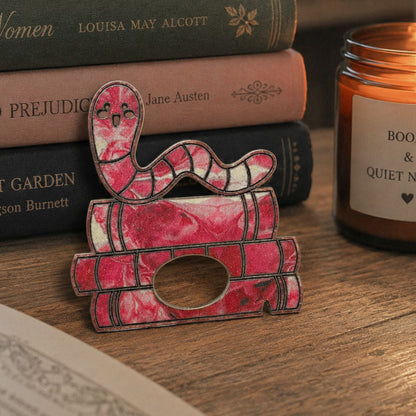 Book Worm Glasses Brooch (5 Colors)