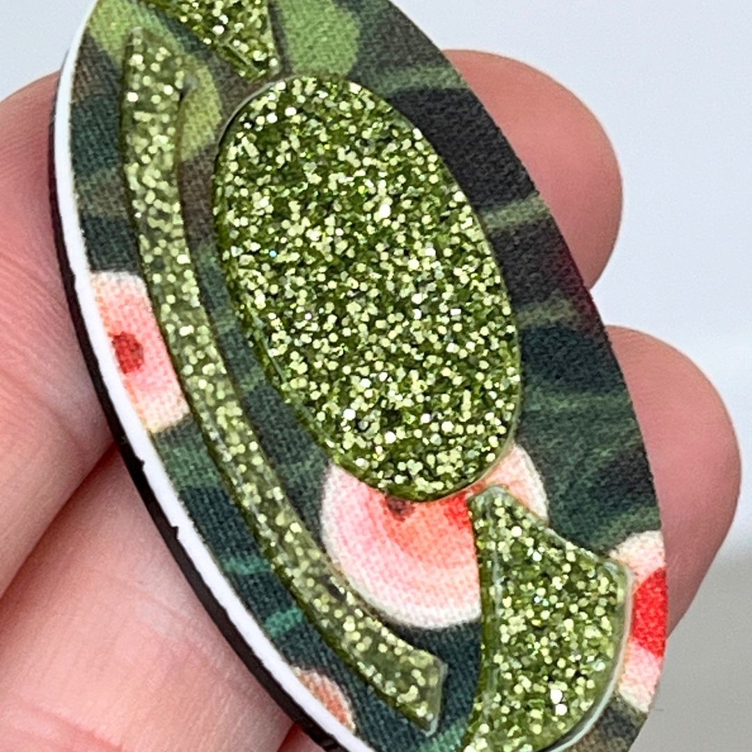 Green 'Ruby' Pendant (FREE Brooch)
