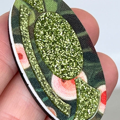 Green 'Ruby' Pendant (FREE Brooch)