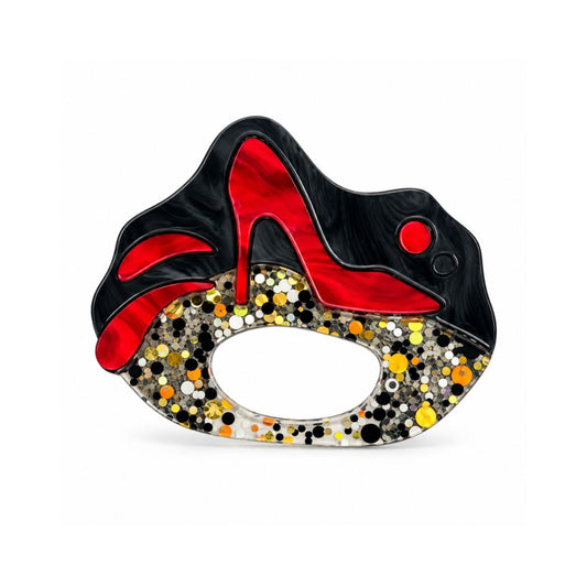 High Heel Shoe - Dual Layer Glasses Brooch