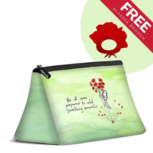 FREE Red Rose Glasses Brooch with Cosmetic Bag