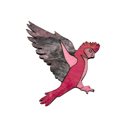 'Flying Galah' Magnetic Brooch
