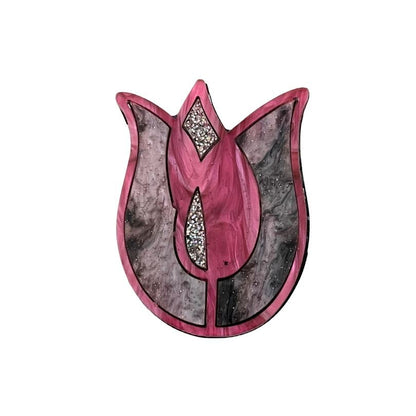 'Pink Tulip' Magnetic Brooch