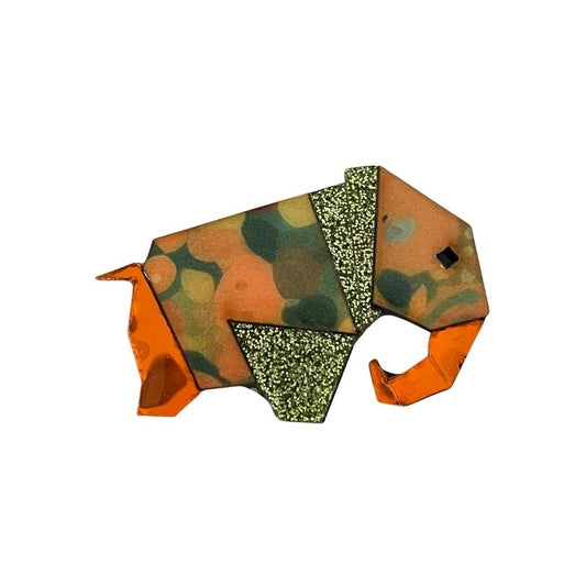 'Origami Elephant' Magnetic Brooch