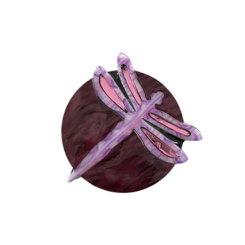'Pink Dragonfly' Magnetic Brooch