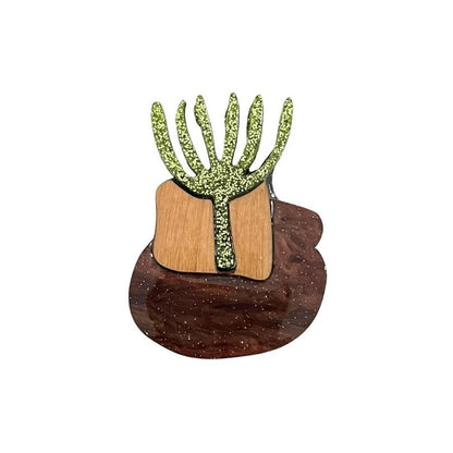 'Natural Catcus' Magnetic Brooch