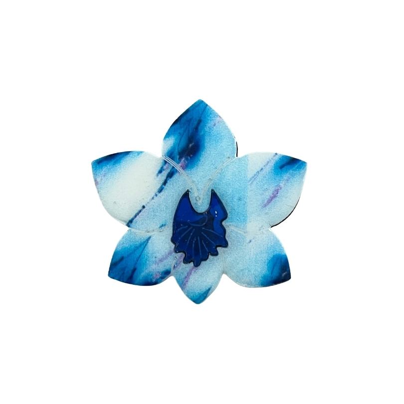 'Pale Blue Orchid' Magnetic Brooch