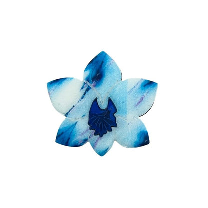 'Pale Blue Orchid' Magnetic Brooch