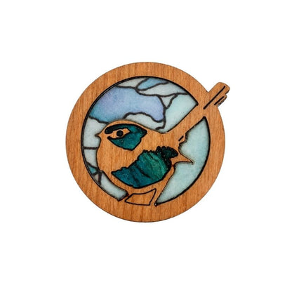'Framed Wren' Magnetic Brooch