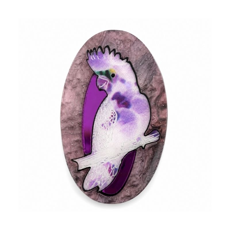 'Oval Galah' Magnetic Brooch
