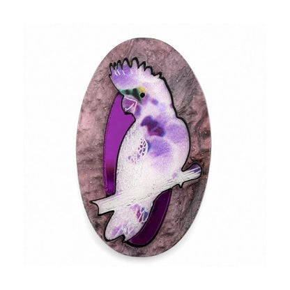 'Oval Galah' Magnetic Brooch