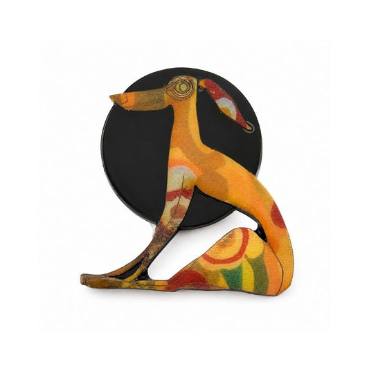 'Whippet Dog' Magnetic Brooch
