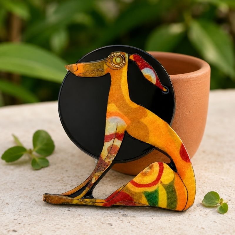 'Whippet Dog' Magnetic Brooch