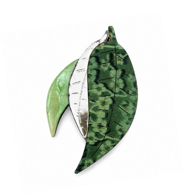 'Gum Leaves' Magnetic Brooch