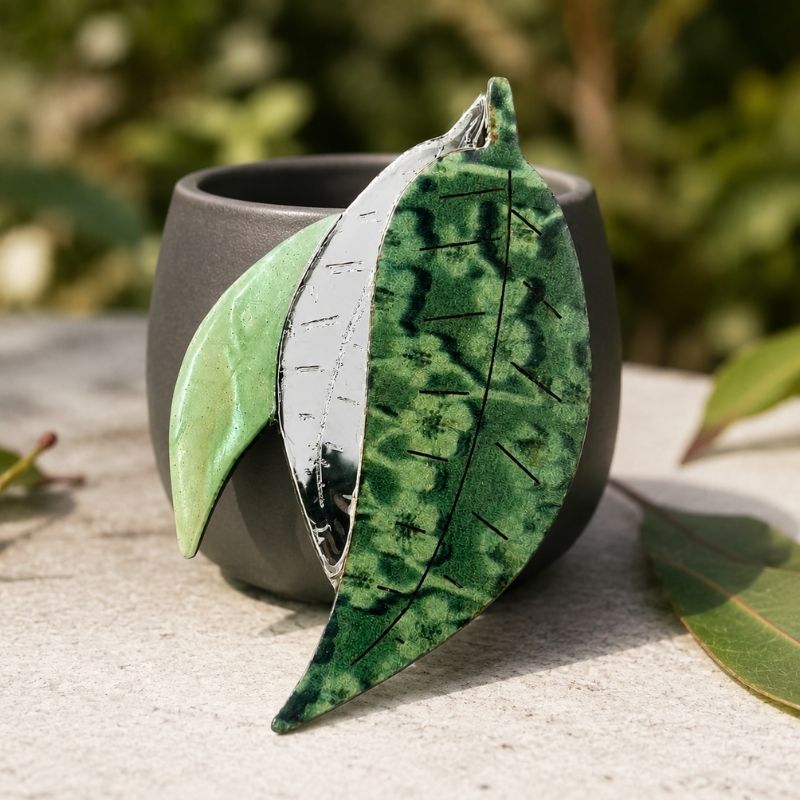 'Gum Leaves' Magnetic Brooch