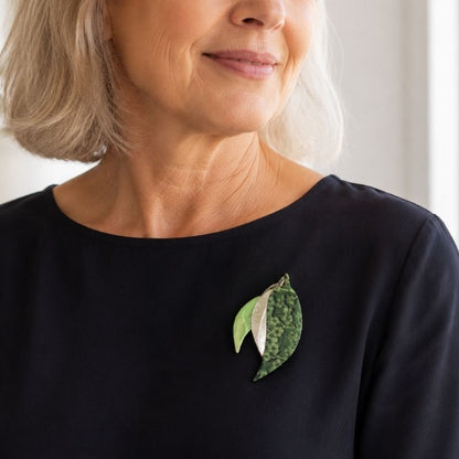 'Gum Leaves' Magnetic Brooch