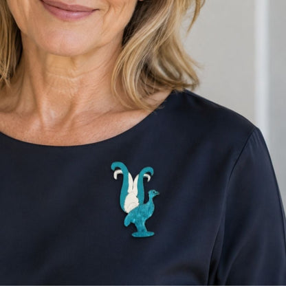 'Lyrebird' Magnetic Brooch