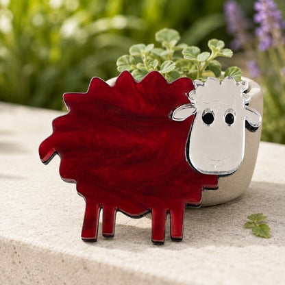 'Red Sheep' Magnetic Brooch