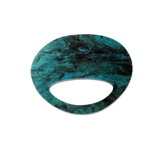 Green Pebble Glasses Brooch
