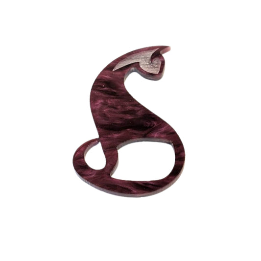 Magenta Sassy Cat Glasses Brooch
