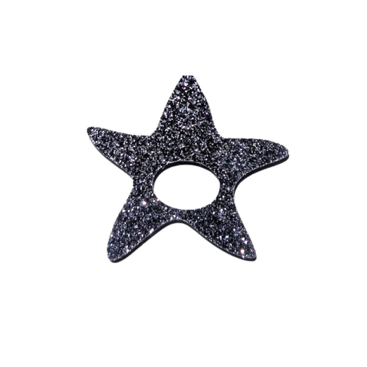 Charcoal Sparkle Star Glasses Brooch
