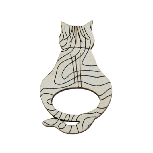 Attitude Cat Glasses Brooch (White with Black Stripe)