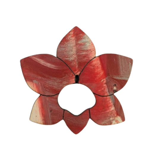 Orchid Glasses Brooch (Painterly Red)