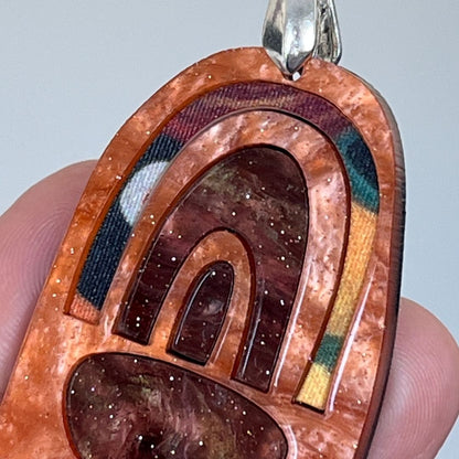 Orange 'Tara' Pendant (FREE Brooch)
