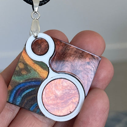 Orange 'Jade' Pendant (FREE Brooch)