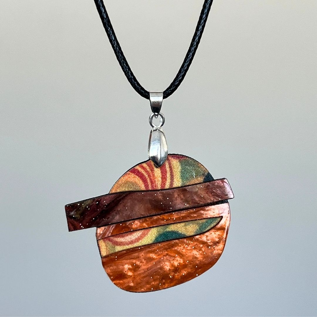 Orange 'Ellie' Pendant (FREE Brooch)