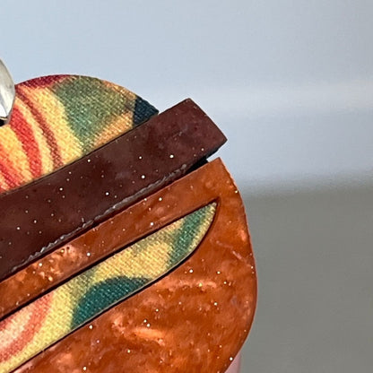 Orange 'Ellie' Pendant (FREE Brooch)