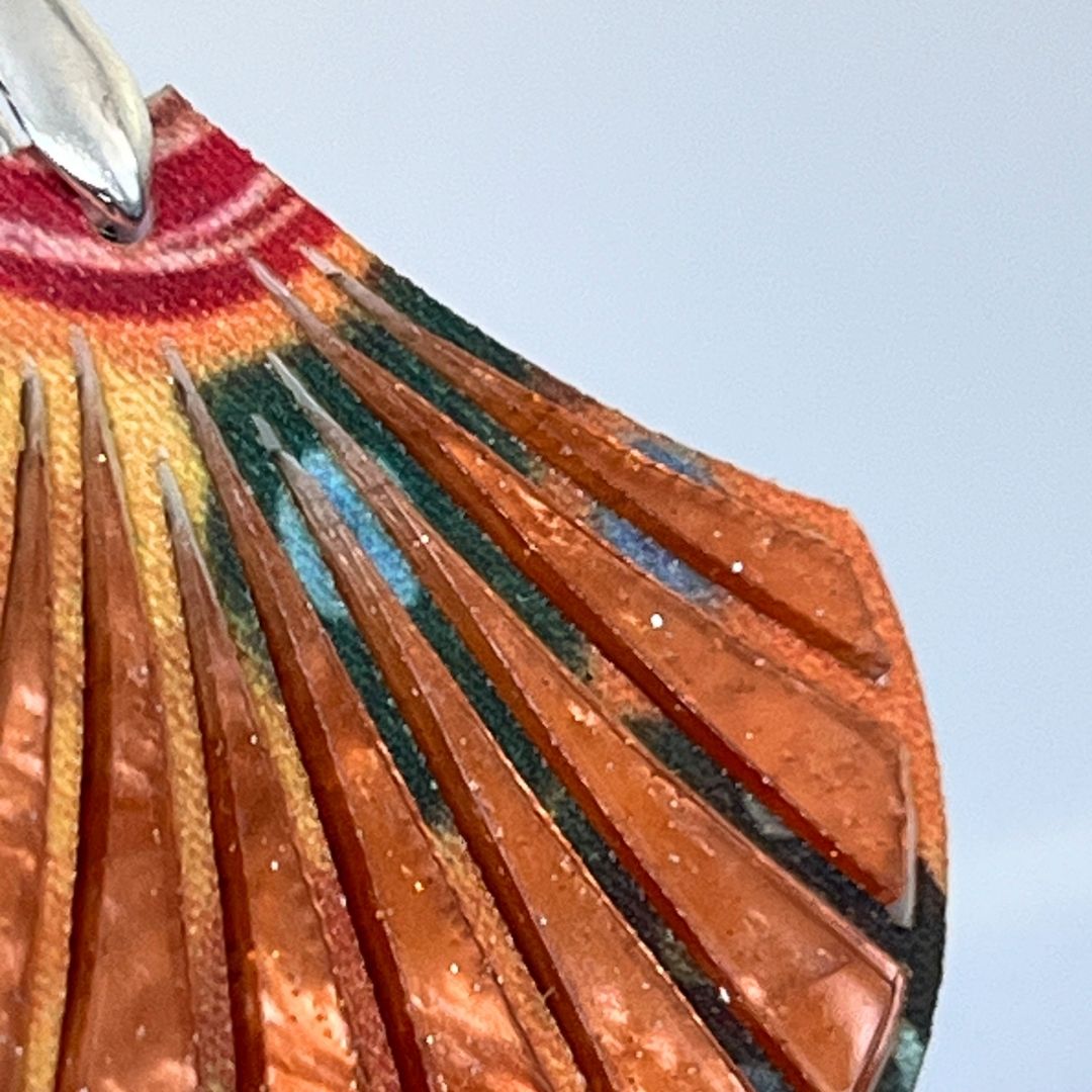 Orange 'Tilly' Pendant (FREE Brooch)
