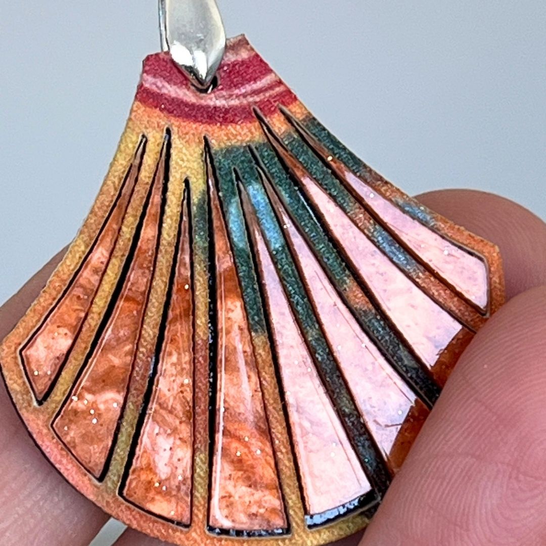 Orange 'Tilly' Pendant (FREE Brooch)
