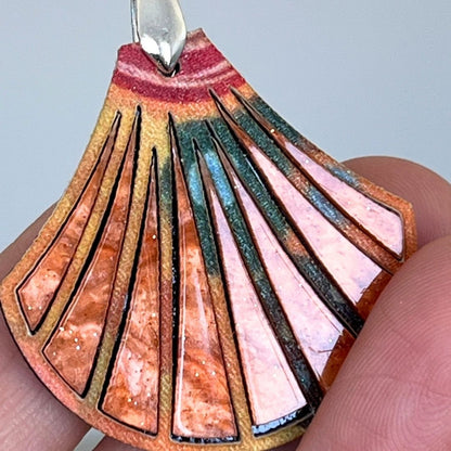Orange 'Tilly' Pendant (FREE Brooch)