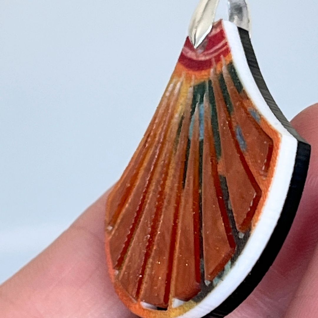 Orange 'Tilly' Pendant (FREE Brooch)