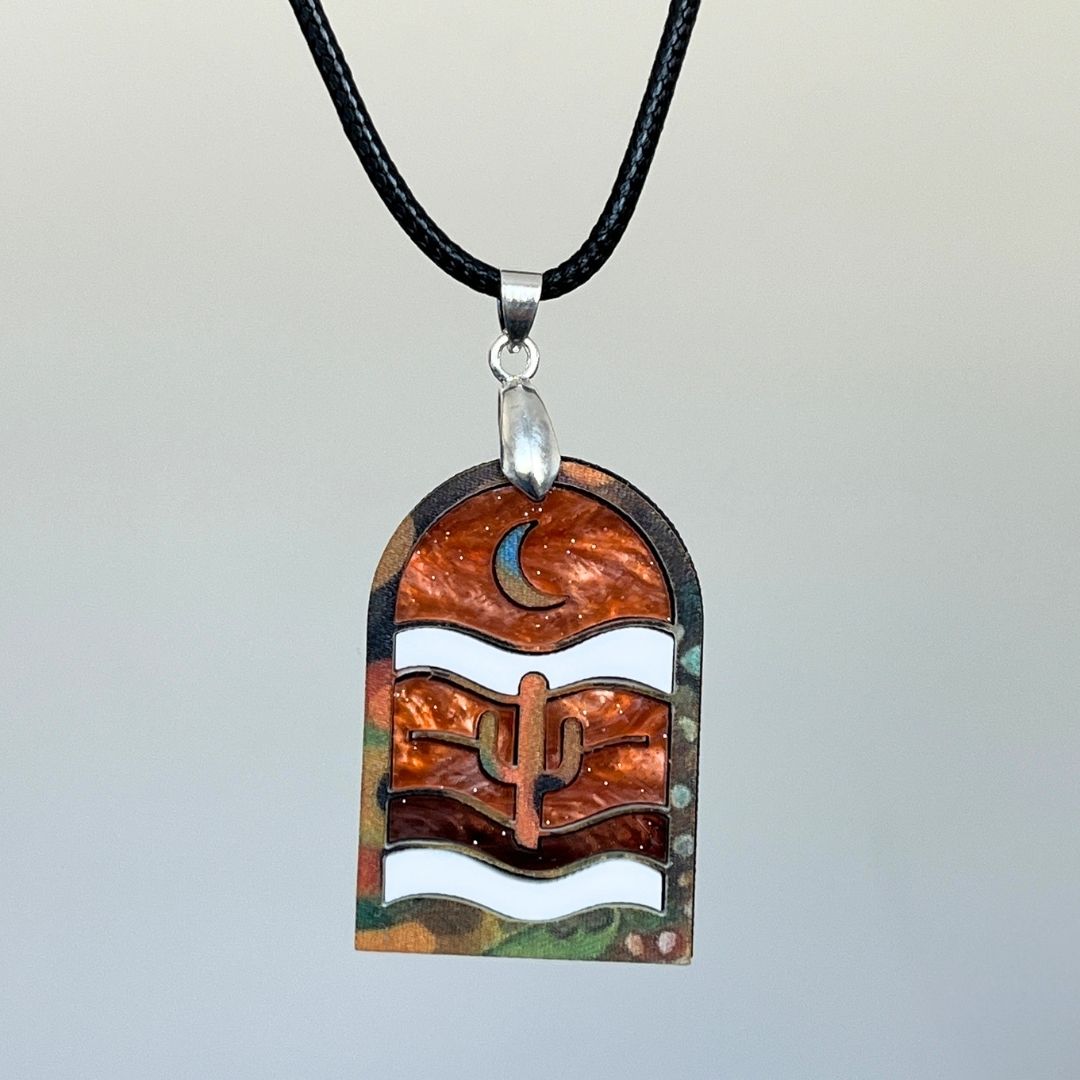 Orange 'Lumi' Pendant (FREE Brooch)