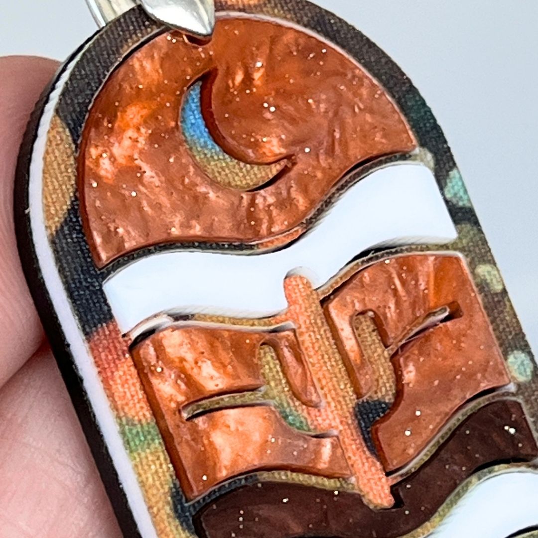 Orange 'Lumi' Pendant (FREE Brooch)