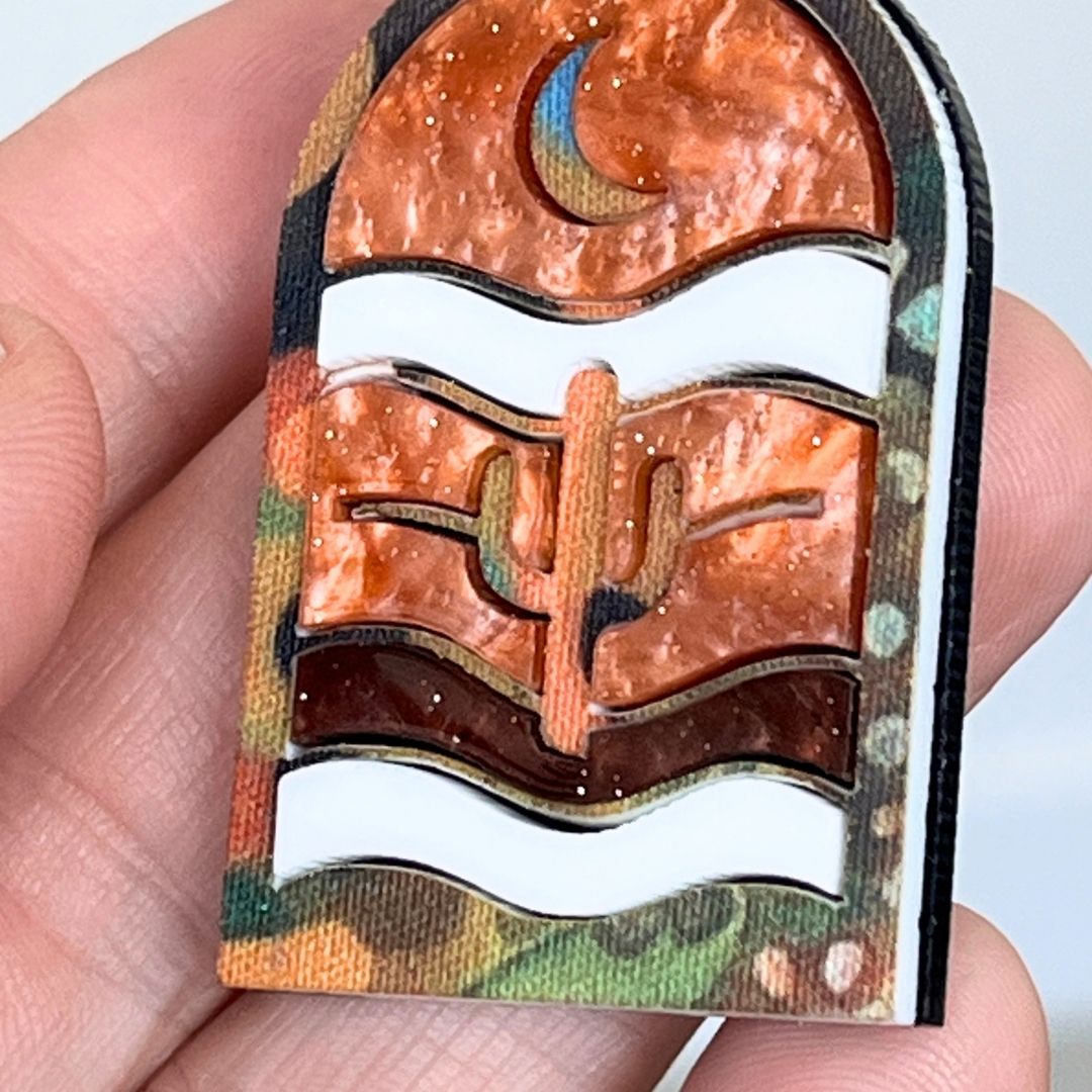 Orange 'Lumi' Pendant (FREE Brooch)