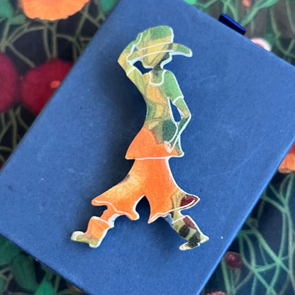 Orange 'Nova' Pendant (FREE Brooch)