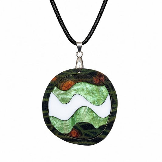 Green 'Echo' Pendant (FREE Brooch)