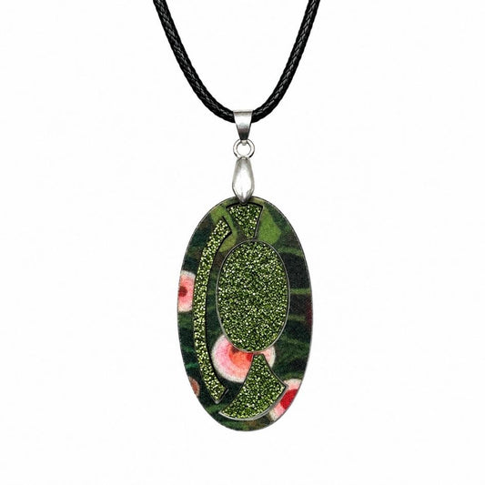 Green 'Ruby' Pendant (FREE Brooch)