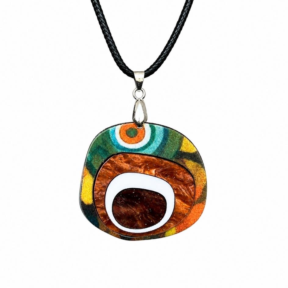 Orange 'Nova' Pendant (FREE Brooch)