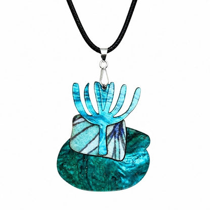 Turquoise 'Cactus' Pendant (FREE Brooch)