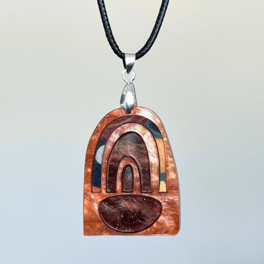 Orange 'Tara' Pendant (FREE Brooch)