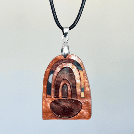 Orange 'Tara' Pendant (FREE Brooch)