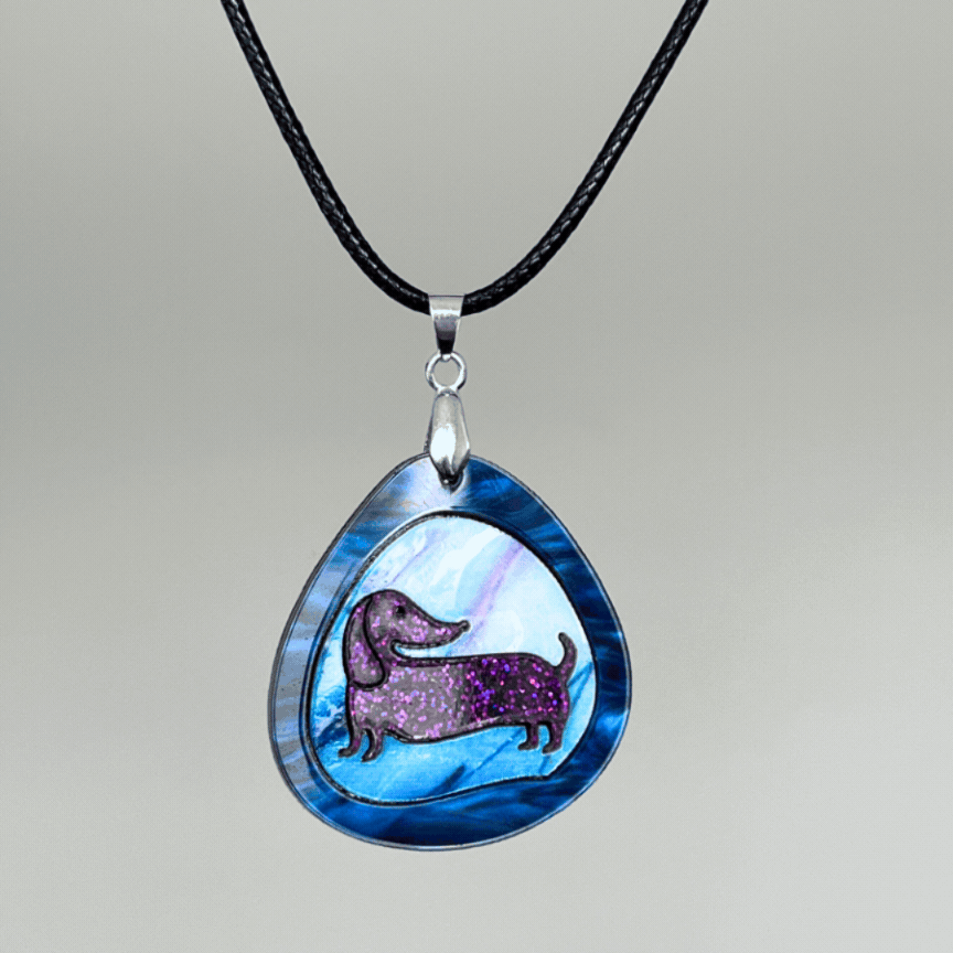 Blue 'Teardrop Dashie' Pendant (FREE Brooch)